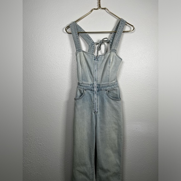 We the free light wash 2nd ave curvy jumpsuit size 0 new with tags - Picture 7 of 13